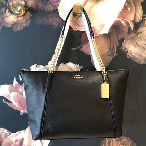 Coach Black & Gold Chain Bag